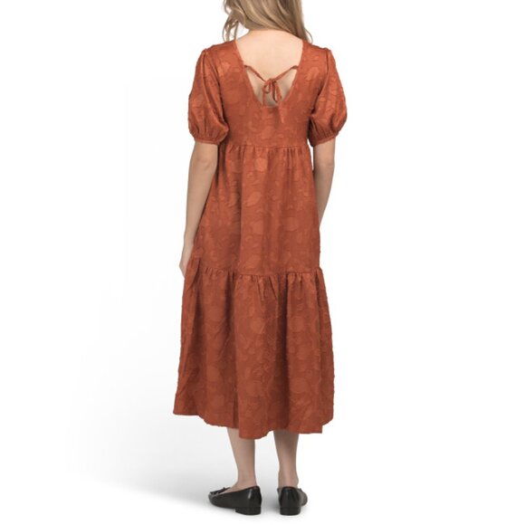 SUNDAY EDITION Rust Jacquard Style Dress - Picture 2 of 2